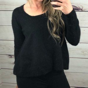 VICTORIA'S SECRET BLACK RABBIT HAIR SWING SWEATER NWOT XS/S